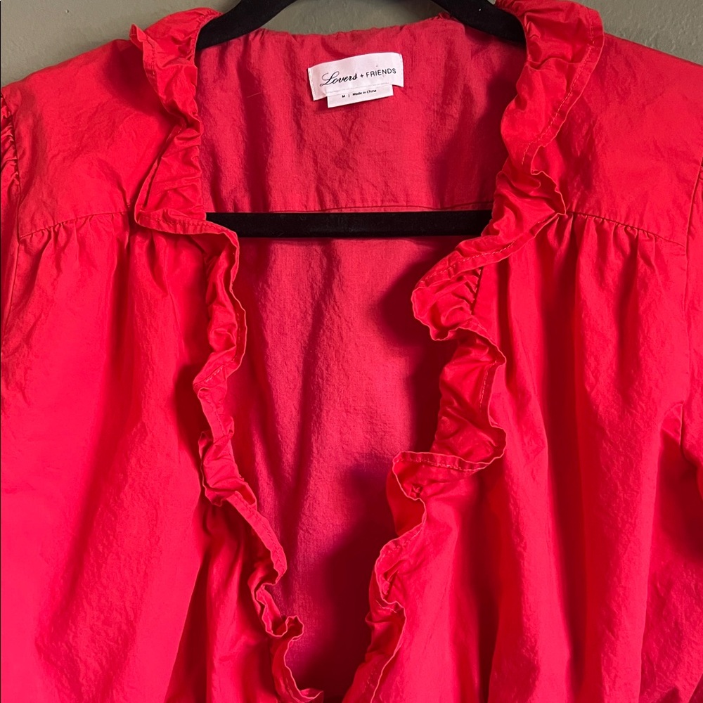 Lovers and Friends Red Ruffled Top - Picture 2 of 3